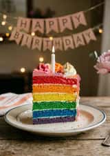 For Her a Pride Flag Rainbow Layer Cake Birthday Card created by robert mottershead