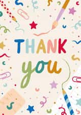 Cute and Colourful Thank You Card - For teacher, tutor or teaching assistant created by The Pattern Press