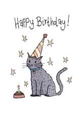 Cute Birthday Card - Party Cat created by Such Poise
