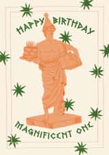 Funny Greek Statue Birthday Card for Friend - Magnificent One Cake Design created by Ricicle Cards