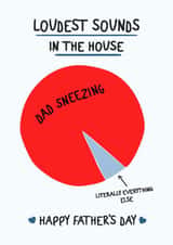 Funny Father's Day Card, Loudest Sounds, Humorous Dad Sneeze Joke, Card for Dad created by Silly Billy