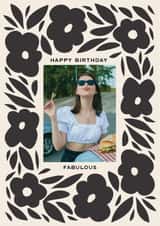 Personalised Birthday Photo Card created by AniSomi - Pretty Birthday Card - Fabulous Florals