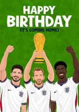 Fun Birthday Card - World Cup Hope - It's Coming Home - England created by Pink Peach Cards