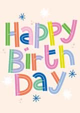 Classic Birthday Card - Colourful Typography created by Jane Farnham Designs