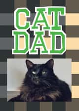 Personalised Birthday Photo Card created by Chloe Turner - Classic Birthday Card - Cat Dad - Varsity Check