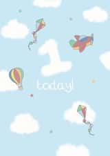 Cute 1st Birthday Card - Toys birthday card - Birthday balloon created by Bumbleberry Park