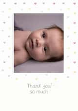 Personalised Thank You Photo Card created by Bumbleberry Park - Cute New Baby Thank You Card - New Baby Love Hearts Photo Cards - Thank You Card
