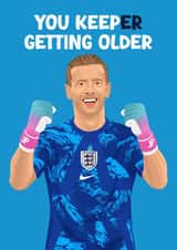 Funny Birthday Card - Jordan Pickford - England World Cup created by Pink Peach Cards