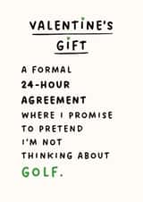 Funny Golf Valentine's Day Card - Sarcastic Husband or Boyfriend Card for Her created by Silly Billy