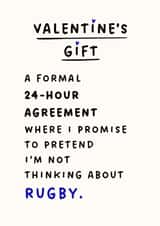 Funny Valentine's Card for Her - Cheeky Rugby Card for Girlfriend, Wife, Fiancée created by Silly Billy