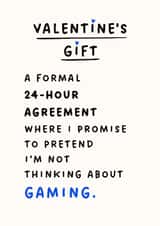 Funny Video Game Valentine's Day Card, Gaming Husband or Boyfriend Card for Her created by Silly Billy