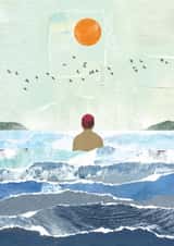 Arty Birthday/Just Because Card - Wild Swimming - Sun created by Greyling Post