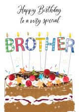 Traditional Birthday Card - Special Brother - Cake created by Katie Phythian Design