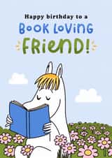 Cute Birthday Card - For Friend - Reading - Snorkmaiden - Moomin created by Moomin Characters