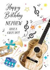 Traditional Birthday Card - For Nephew - Guitar created by Katie Phythian Design