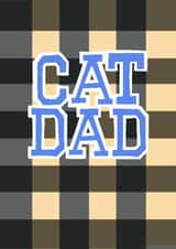 Classic Birthday Card - Cat Dad - Varsity Check Typography created by Chloë Turner