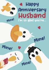 Cute anniversary card for husband - seagulls - so glad you are mine created by Rosie bees craft box