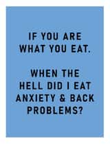 Funny Birthday Card - Anxiety And Back Problems created by Ohh Deer