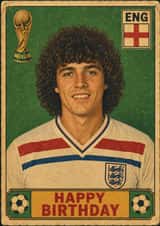 Funny Birthday Card - Retro Football Sticker - England - World Cup created by ShortRound888