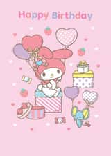 My Melody Sanrio Birthday Card – Cute Pink Birthday Card – Hello Kitty & Friends created by Danilo