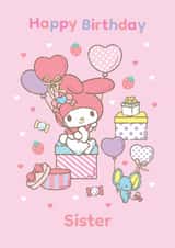My Melody Sanrio Birthday Card – For Sister – Cute Pink Birthday Card – Hello Kitty & Friends created by Danilo
