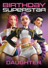 K-Pop Demon Hunters Birthday Card – Birthday Superstar – Fun Birthday Card for Daughter created by Danilo
