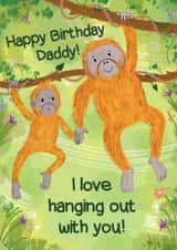 Cute Orangutan Card for Dad's Birthday created by Holly Bushnell Illustration