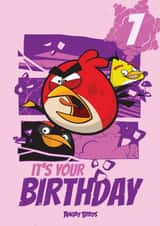 Cute Angry Birds Birthday Card – Happy 7th Birthday created by Danilo