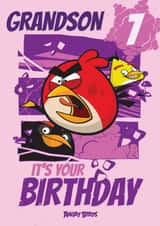 Cute Angry Birds Birthday Card – For Grandson – Happy 7 Birthday created by Danilo