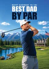 Face Swap - Happy Birthday Golf Card - Best Dad - Bryson DeChambeau - By Par created by Liss Doodles