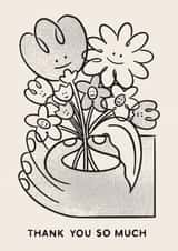 Arty Thank You Card - Smiley Picked Flowers created by Studio Boketto