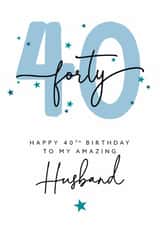 Husband 40th Birthday Card Modern Milestone Design created by The Stamford Press