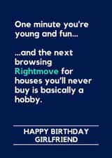 Funny Birthday Card - For Girlfriend - Browsing Rightmove created by Lemonade Insight