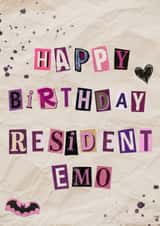 Funny Birthday Card - Resident Emo created by rhiset