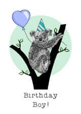 Cute Koala Birthday Card for Him created by Beth Higgins Art