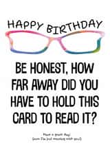Funny Birthday Card - Glasses - Eyesight created by size3art