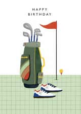 Classic Birthday Card - Golf Clubs created by Laura Darrington Design Ltd.