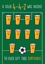 funny Football 4-4-2 birthday card created by Get Carter Cards
