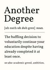 Funny Graduation Card - Another Degree - Dictionary Definition created by Sundiva Designs