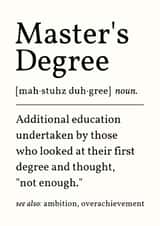 Funny Graduation Card - Master's Degree - Overachievement created by Sundiva Designs