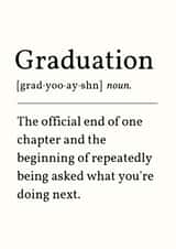 Funny Graduation Card - End Of One Chapter - Dictionary Definition created by Sundiva Designs
