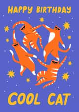 Arty Birthday Card - Cool Cat - Cats - Matisse created by Rosie Delilah Foden