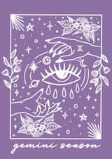 Gemini Zodiac Card | Zodiac Birthday Card for Gemini created by Margaux