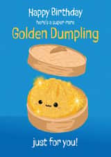 Cute Birthday Card - Golden Dumpling created by Philippa Elizabeth Illustration