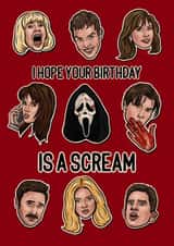 Fun Birthday Card - Scream - Ghostface - Hope Your Birthday Is A Scream created by Pop Off