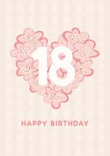 Pretty Birthday Card - 18th - Floral Heart created by Lyndsay Moon