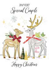 Traditional Christmas Card - Reindeers - For Special Couple created by Katie Phythian Design