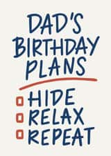 Funny Birthday Card - For Dad - Hide, Relax, Repeat created by Happy  Introvert