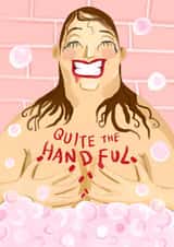 Funny Birthday Card - Quite The Handful - For Her - Boobs created by Running with Scissors
