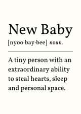 Funny New Baby Card - Fake Dictionary - A Tiny Person created by Sundiva Designs